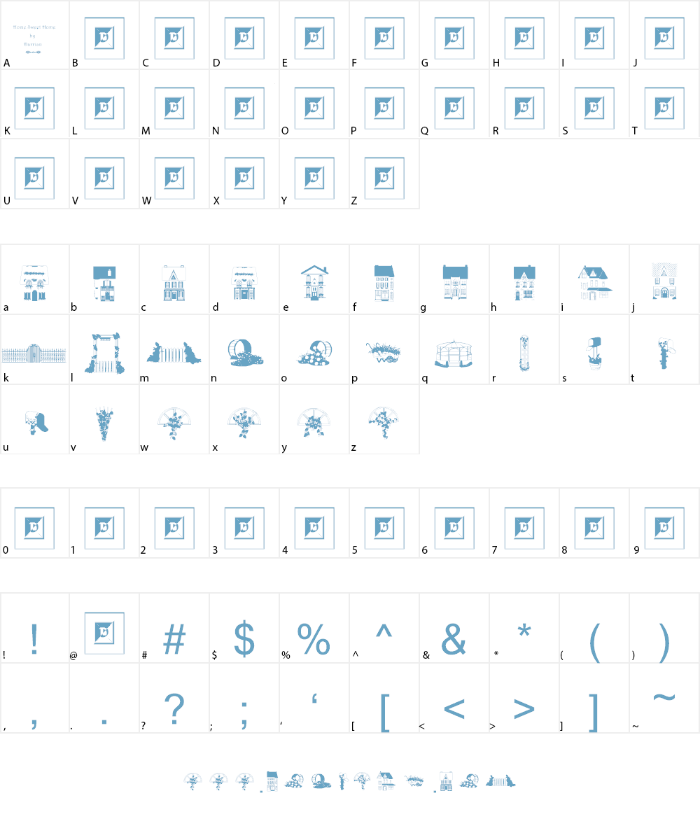 Home Sweet Home Font Character